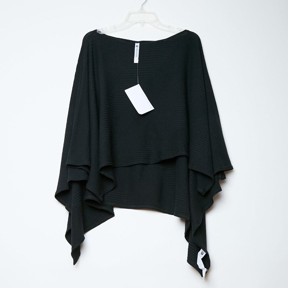 Fabletics Lily Scarf Shrug Wrap Poncho workout top black NWT